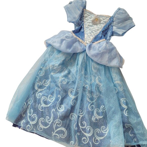 Girls Cinderella Costume 7-8 Years Light Blue Princess Dress w Poofy Skirt - Picture 10 of 10